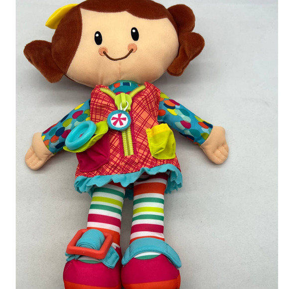 Playskool Dressy Kids Girl Activity‎ Plush Doll 14" Toddler Fine Motor Skills - Picture 2 of 5